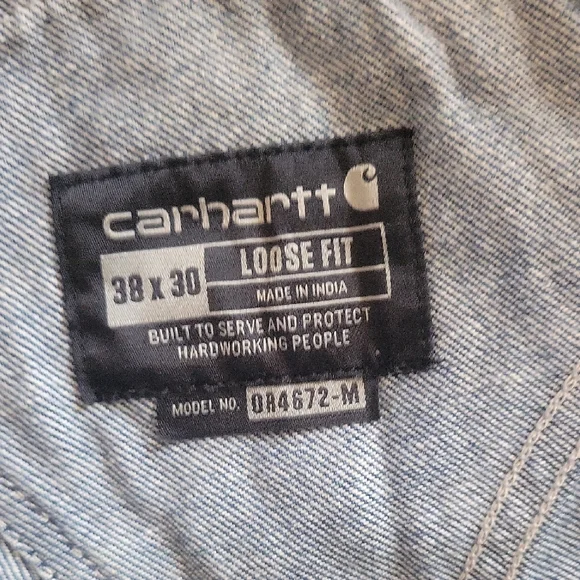 Carhartt Classic Blue Denim Overalls 38x30 - Picture 4 of 8